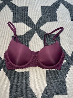 Aerie Burgundy Maroon Lace Push Up Bra